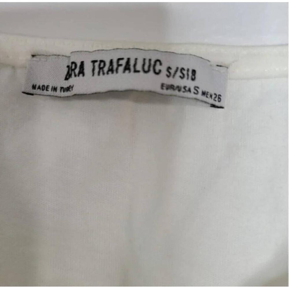 Zara Guipure Embroidery Crop Blouse Lace Short Sleeve Crewneck Size Small - Picture 10 of 12